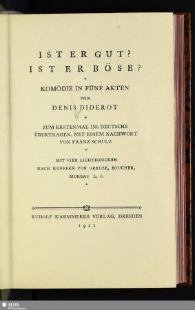 Ist er gut? Ist er böse? : Komödie in fünf Akten
