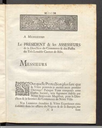 A Messieurs Le President & les Assesseurs...