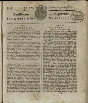 No. 68, Sonnabend den 24. August 1811