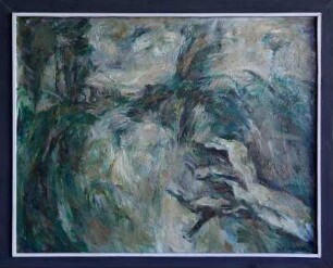 Landschaft mit Baumstumpf