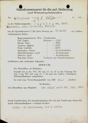 Vayhinger, Karl
