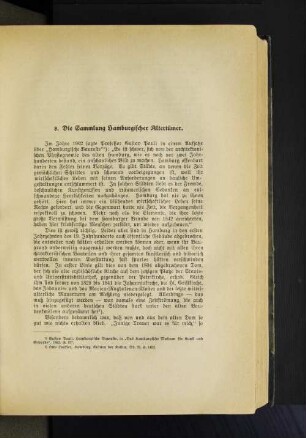 8. Die Sammlung Hamburgischer Altertümer.
