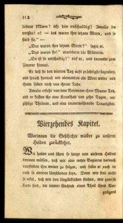 Vierzehendes Kapitel. Worinnen die Geschichte wieder zu unserm Helden zurückkehrt.