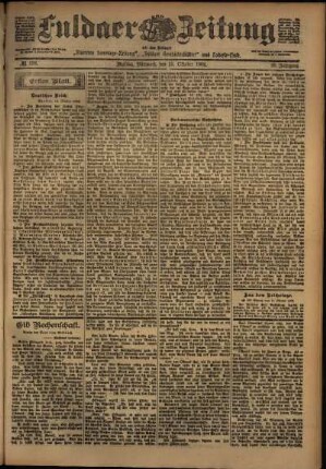Erste Ausgabe vom Mittwoch, den 15. Oktober 1902.