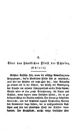 Über den häuslichen Fleiß der Schüler : (Schluss.)