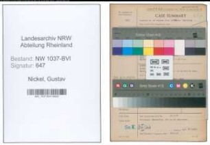 Entnazifizierung Gustav Nickel , geb. 05.05.1908 (Bauunternehmer)