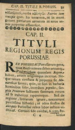 Cap. II. Tituli Regionum Regis Porussiae.