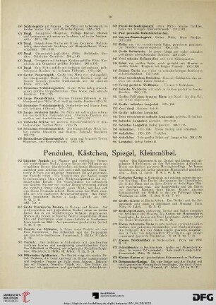 Pendulen, Kästchen, Spiegel, Kleinmöbel (862-899)