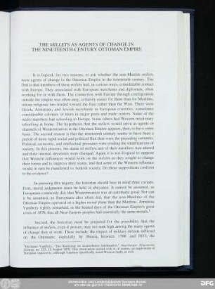 The Millets As Agents Of Change In The Nineteenth-Century Ottoman Empire