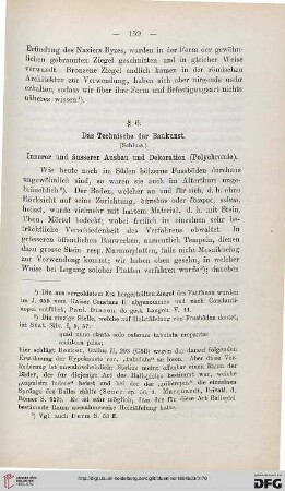 § 6: Das Technische der Baukunst. Innerer und äusserer Ausbau und Dekoration (Polychromie)
