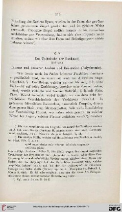 § 6: Das Technische der Baukunst. Innerer und äusserer Ausbau und Dekoration (Polychromie)