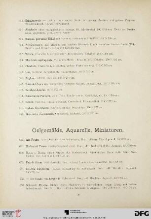 Ölgemälde, Aquarelle, Miniaturen (Nr. 650-850)