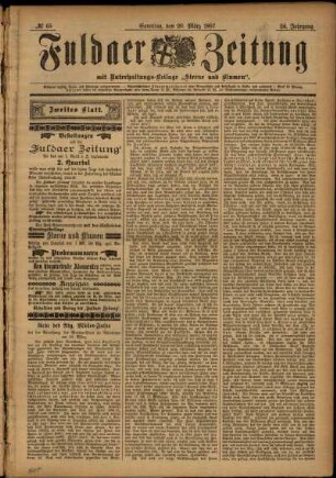 Zweite Ausgabe vom Samstag, den 20. März 1897.