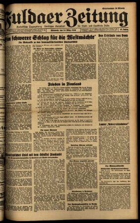 Ausgabe vom Mittwoch, den 13. März 1940.