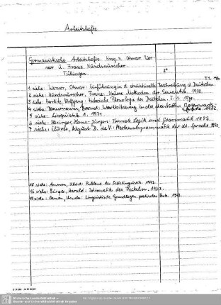Arbeitshefte