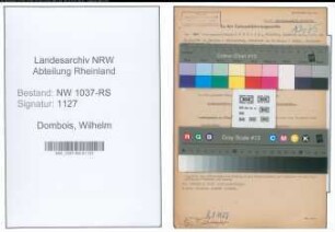 Entnazifizierung Wilhelm Dombois , geb. 25.03.1890 (Landrat)