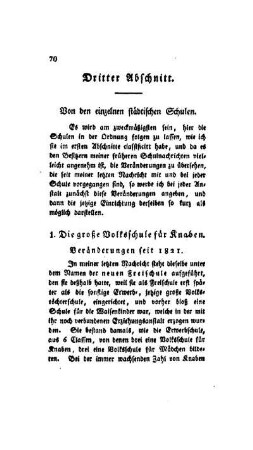 Von den einzelnen städtischen Schulen