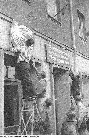 Dresden. Kommunalwahl 1961, u.a. Kundgebung auf dem Altmarkt mit Kurt Hager; Wahlwerbung und Wahlen, 17. September 1961