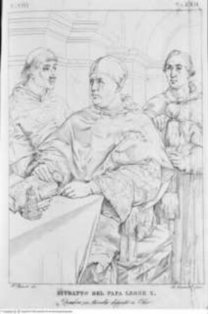 Real Museo Borbonico / descritto ed illustrato da Erasmo Pistolesi, Band 8., Tafel XXII. Bildnis Papst Leos X.
