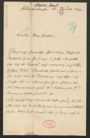 Brief an B. Schott's Söhne : 27.07.1900