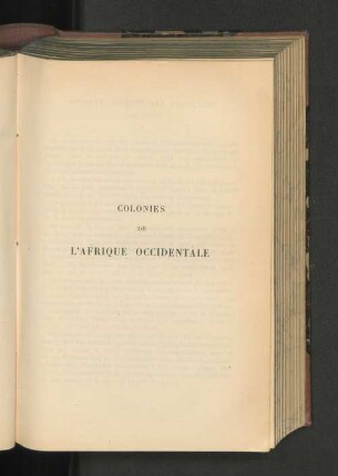 Colonies De L'Afrique Occidentale.