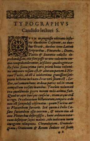 Historiae Avgvstae Tomvs ..., 1,2. Continens septem Caesarum, nempe Neronis, Galbae, Othonis, Vitellii, Vespasiani, Titi, Domitiani vitas ...