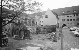 Freiburg: Rathaus; Wiederaufbau der Gerichtslaube; ausgeräumte Ruine