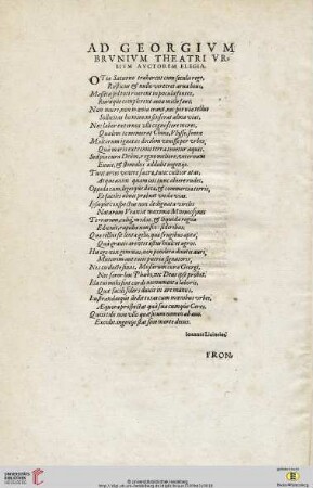 Ad Georgium Brunium theatri urbium auctorem elegia (Preisgedicht)