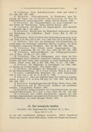 15. Das botanische Institut