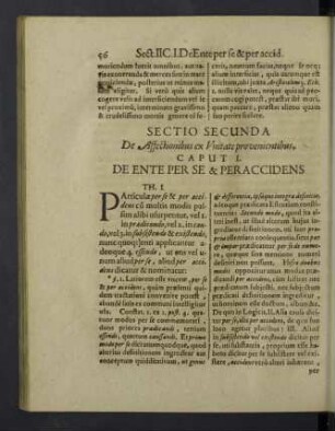 Sectio secunda De affectionibus ex unitate provenientibus
