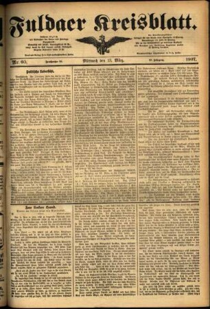 Ausgabe vom Mittwoch, den 13. März 1907.
