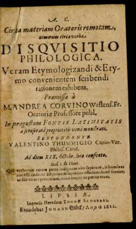 Disquisitio Philologica.