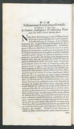 Testamentum Renati Aurausionensis