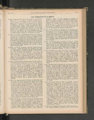 Les événements de la guerre.