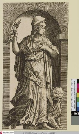 Pallas Athene in einer Nische
