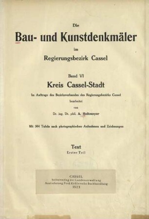 6: Kreis Cassel-Stadt : Text, Teil 1