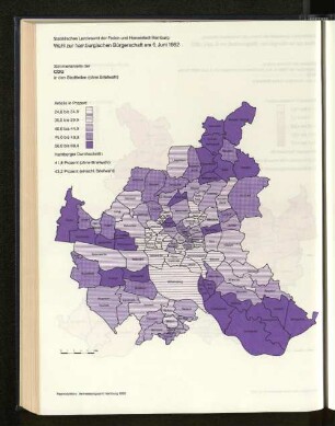 Stimmenanteile der CDU in den Stadtteilen