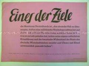 Maueranschlag mit Zitat aus der Erklärung der Alliierten zur Potsdamer Konferenz