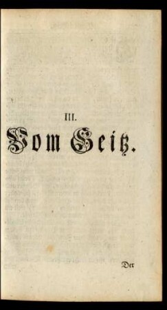 III. Vom Geitz
