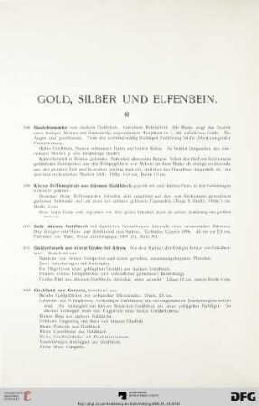 Gold, Silber und Elfenbein (Nr. 398-428)