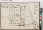 Münster (Münster) Minoritenkloster Grundriß 2. Stock Anf. 19.Jh. 200 rh. Fuß = 54,6 cm 63 x 89 Zeichnung Johann Ludwig Falger KSM Nr. 850