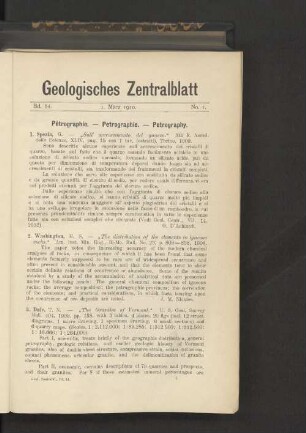1. März 1910. No. 1