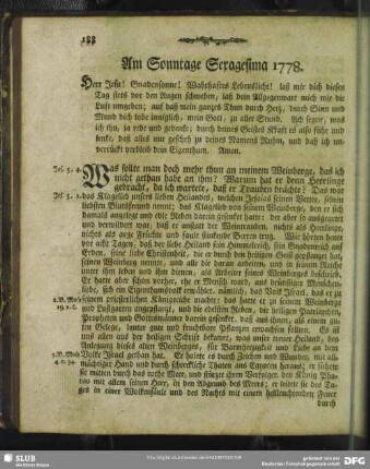 Am Sonntage Sexagesima 1778