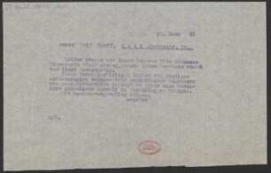 Brief an Rudolf Käser : 29.03.1921