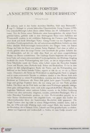 1: Georg Forsters "Ansichen vom Niederrhein"