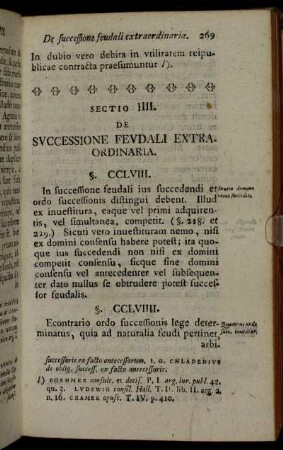 Sectio IIII. De successione feudali extra-ordinaria.
