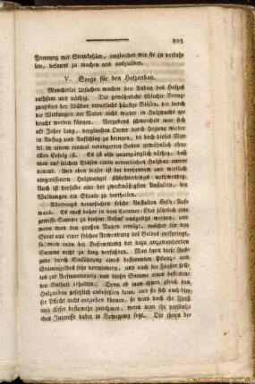 V. Sorge für den Holzanbau.