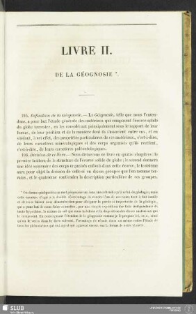 Livre II. De la Géognosie