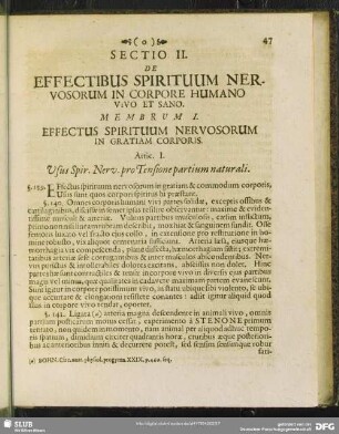 Sectio II. De Effectibus Spirituum Nervosorum in Corpore Humano Vivo Et Sano
