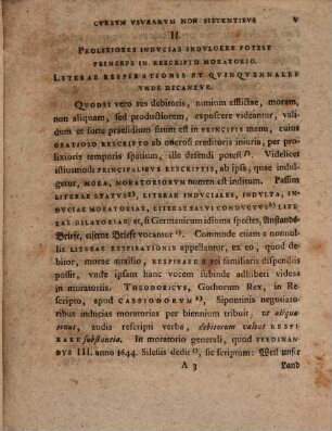 De rescriptis moratoriis cursum usurarum non sistentibus, Von denen Anstands-Briefen, welche den Lauf der Interessen nicht hemmen